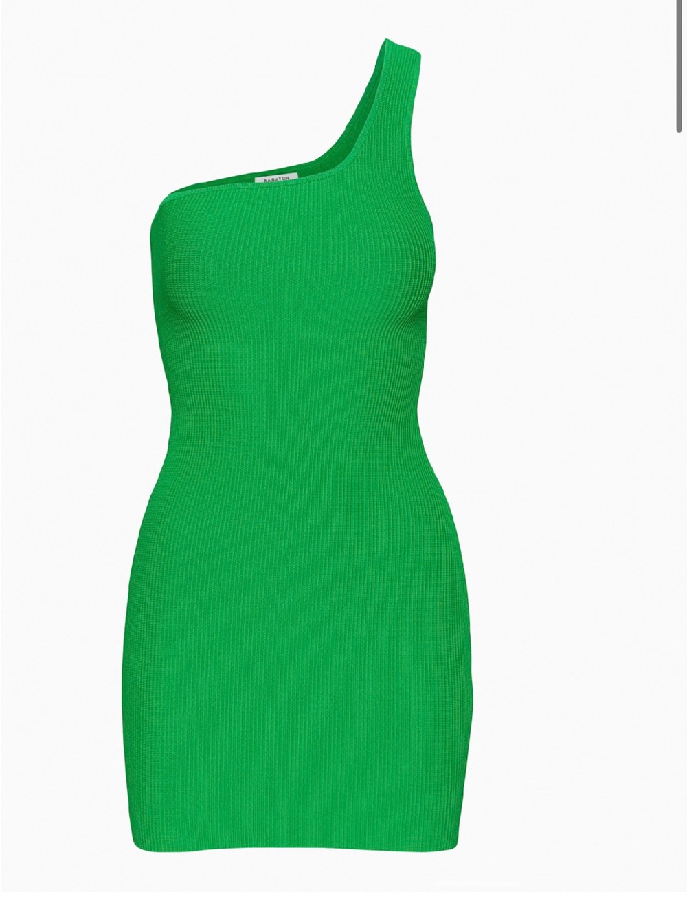 Aritzia Babton Sculpt Knit One Shoulder Mini Dress Green Women Size M